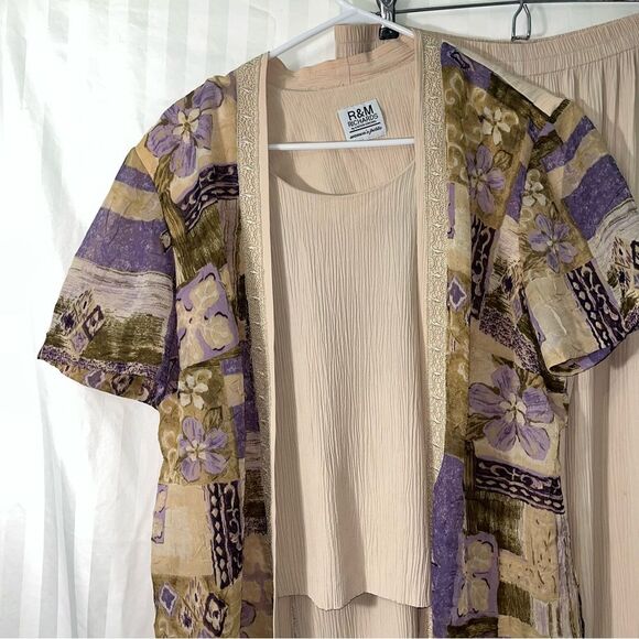 R&M Richards Karen Kwong 2 Piece Set Blouse and Pants Size 18 WP - Picture 2 of 8